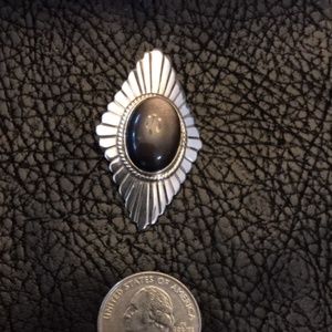 Navajo vintage SIGNED pendant w/ Labrodite stone